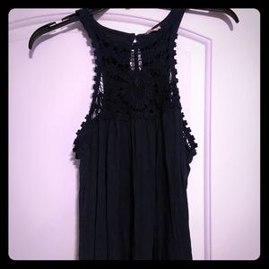 Hollister Lacey flowy racer tank in navy